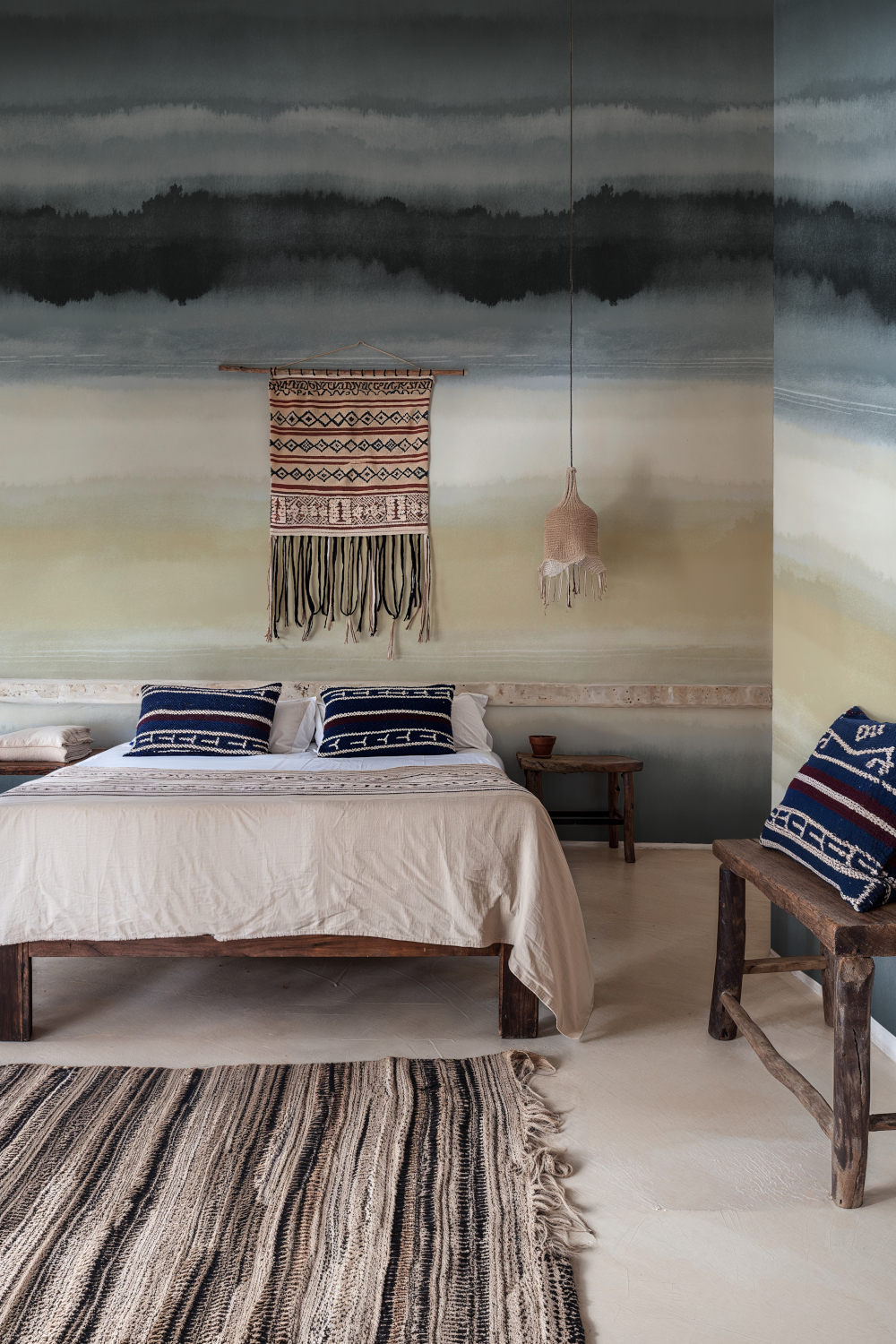 Wandbild Gaban Bamboo - Indigo