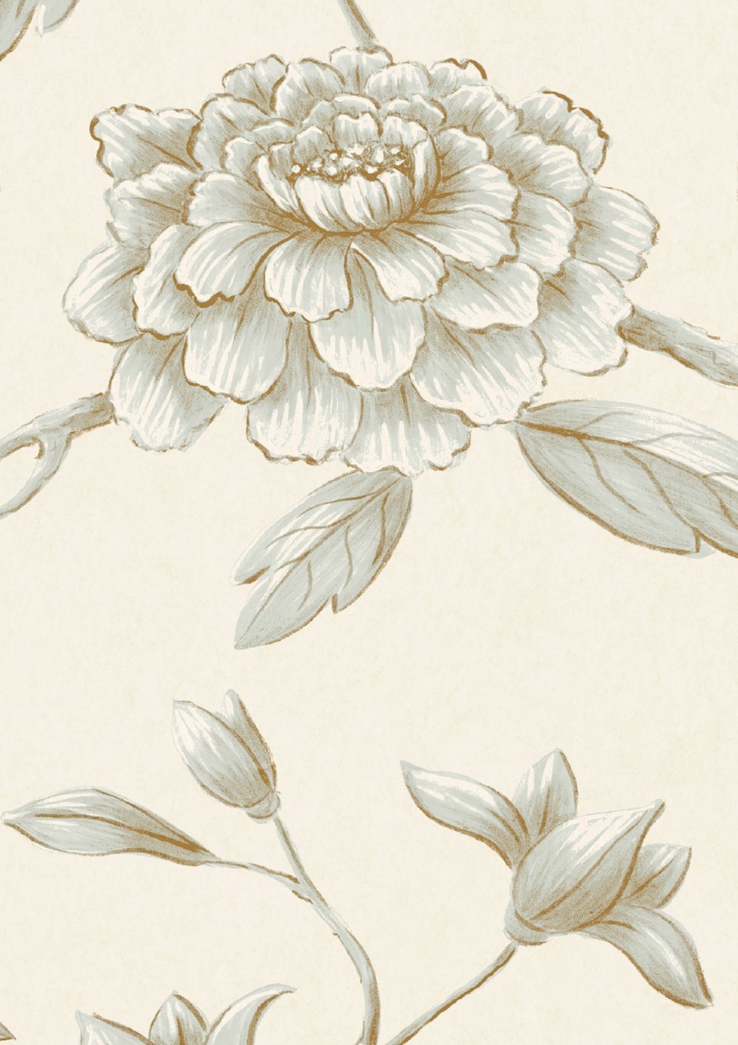 Wallpaper Jasper Peony - Eucalyptus