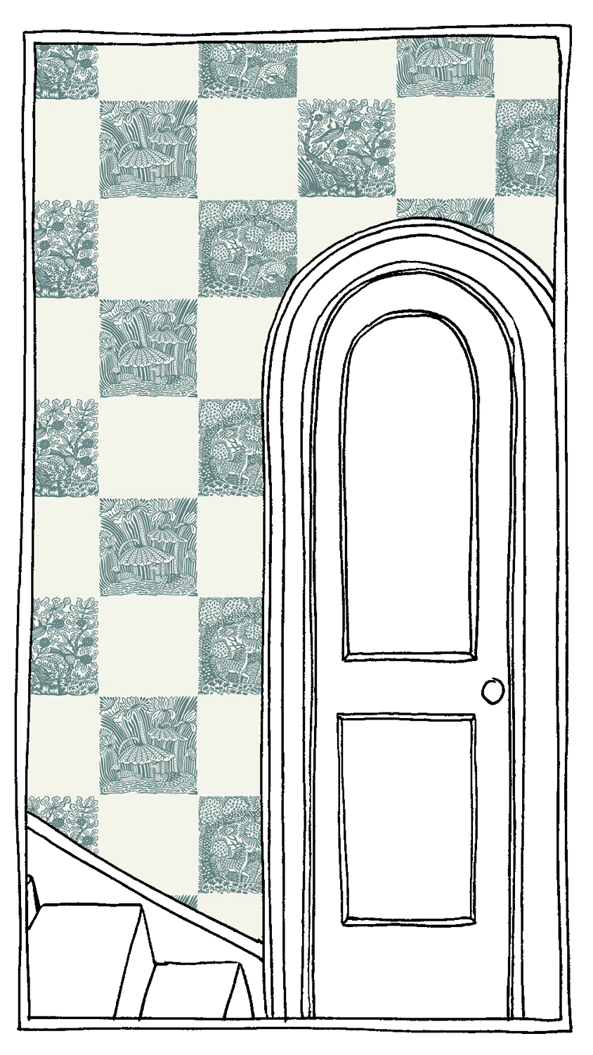 Tapete Animal Check - Osney Blue/ Skirting White