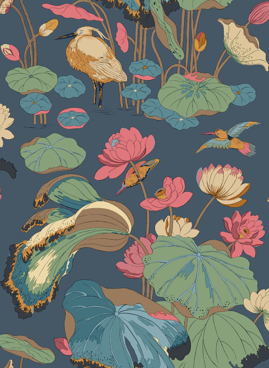 Tapete Nympheus - Indigo/ Teal
