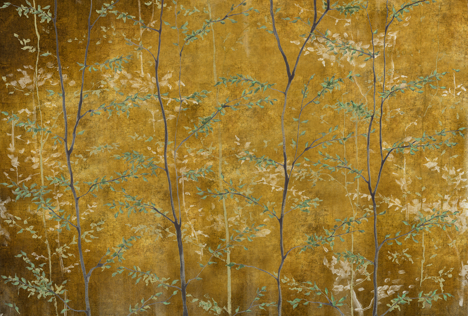 Wandbild Woods - Oro/Gold