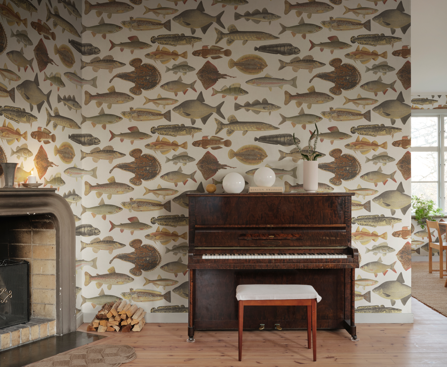 Wandbild Scandinavian Fishes - Beige