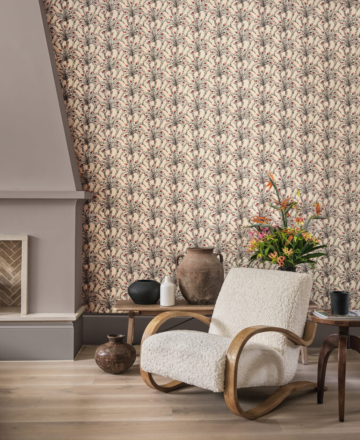 Tapete Afrika Damask - Sandstone & Ruby