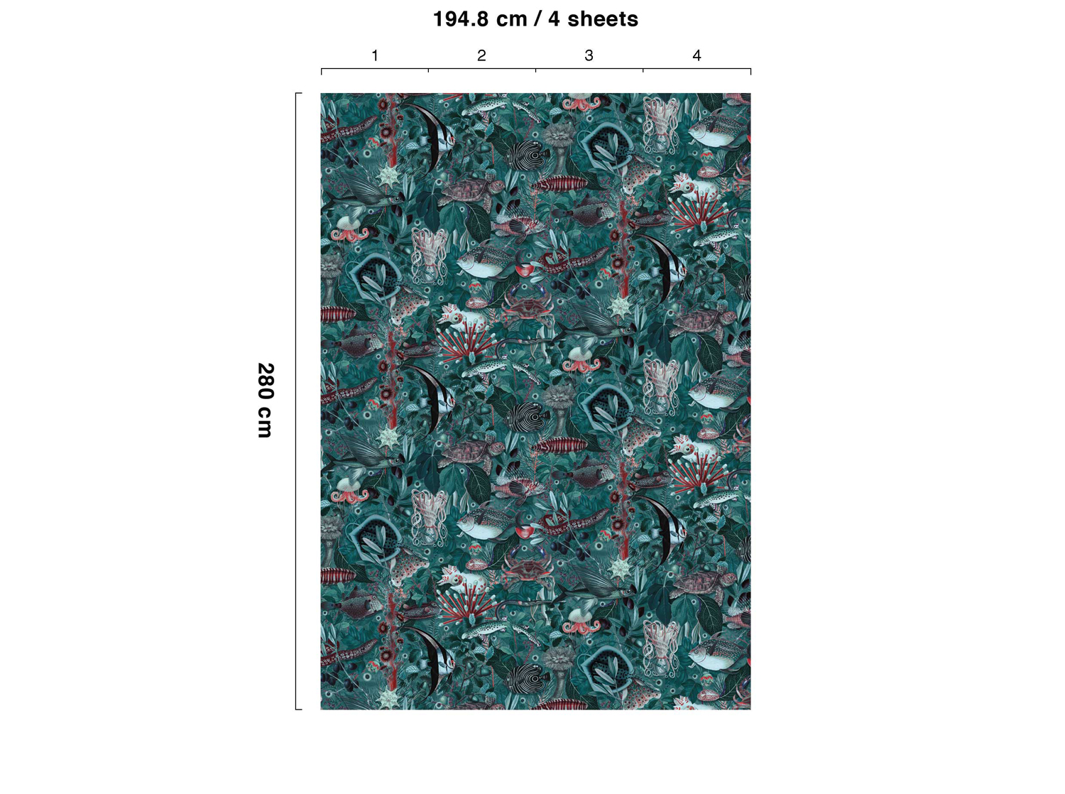 Tapete Underwater Jungle 4 - M 1.95m