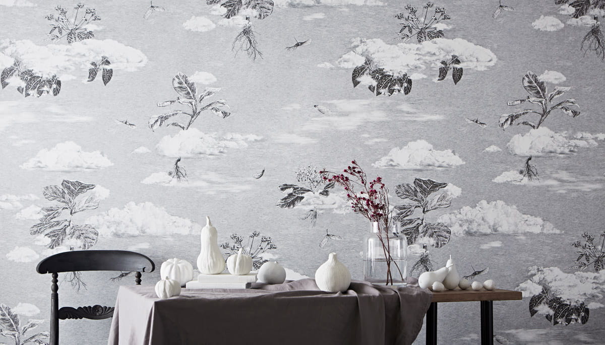 Papier peint Autumn Cloud Forest - Black/ White