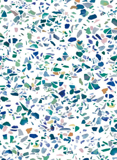 Wandbild Wandbild Terrazzo - Bleu