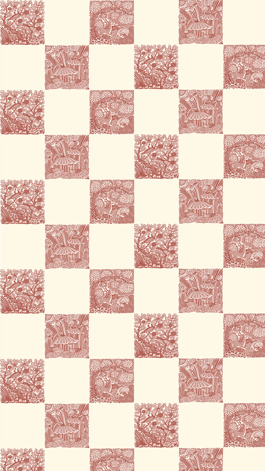 Tapete Animal Check - Red Topping/ Clarke White