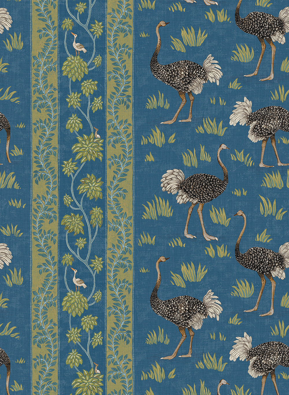 Tapete Ostrich Stripe - Bright Blue