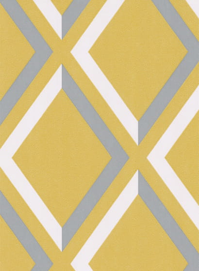 Tapete Pompeian - White & Heath Grey on Chartreuse
