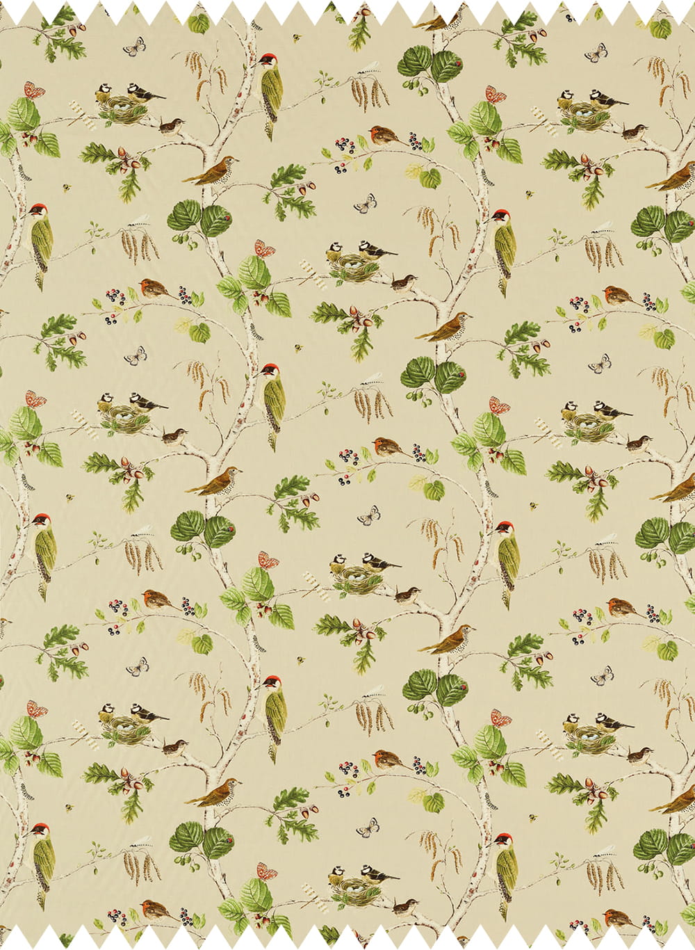 Stoff Woodland Chorus - Birch/ Multi