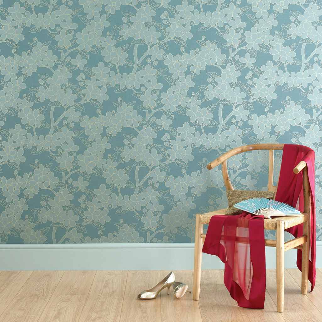 Tapete Camellia - Teal