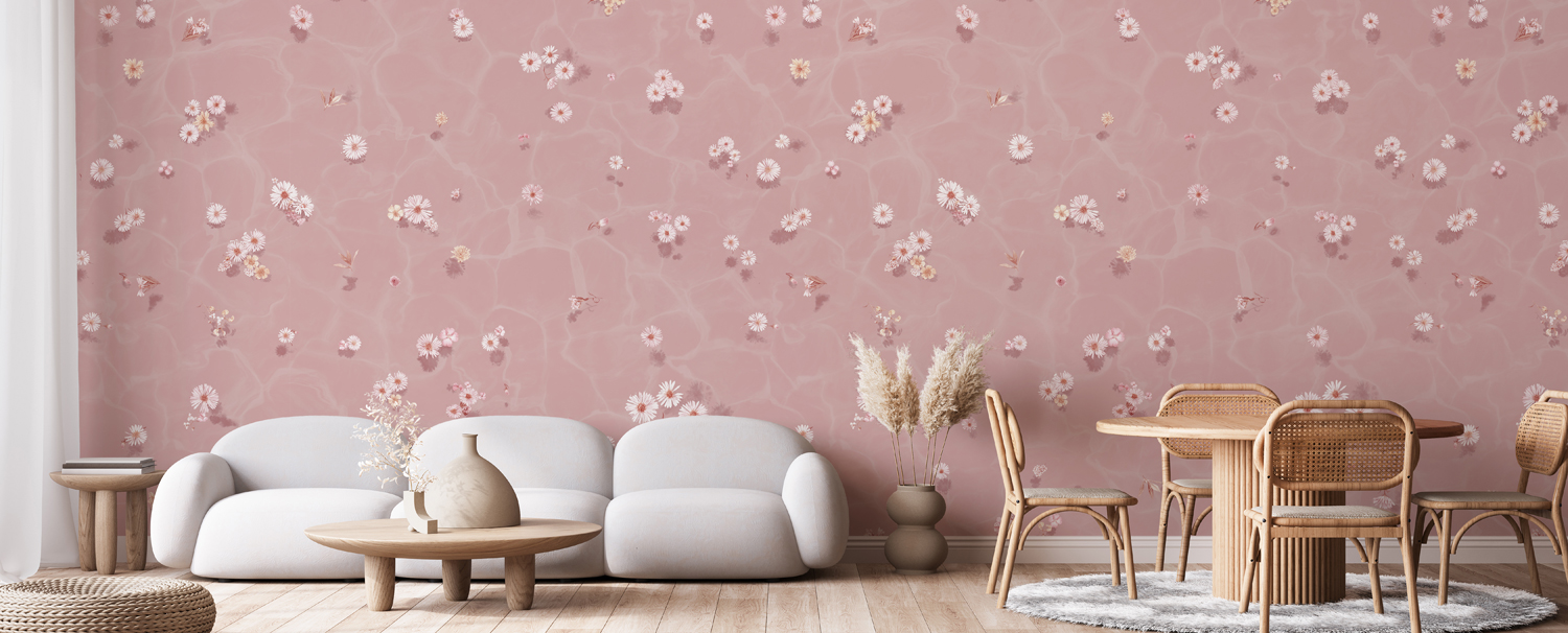 Tapete Floral Bath - Blush