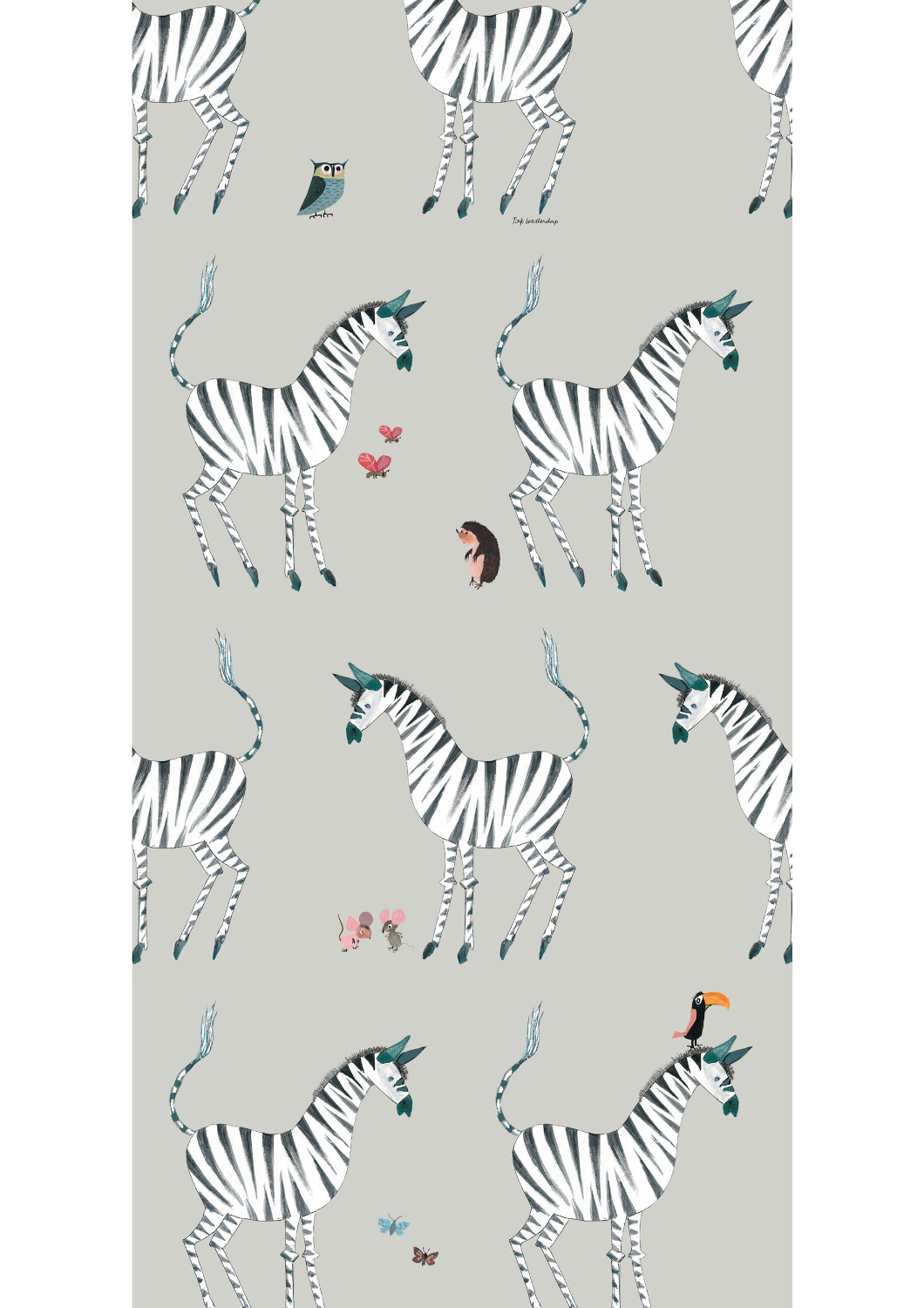 Tapete Zebra - Grijs