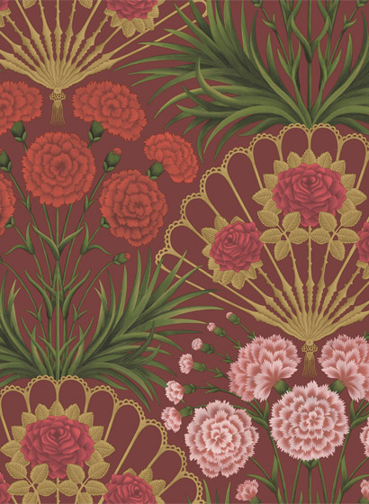 Tapete Flamenco Fan - Rose/ Rouge on Crimson