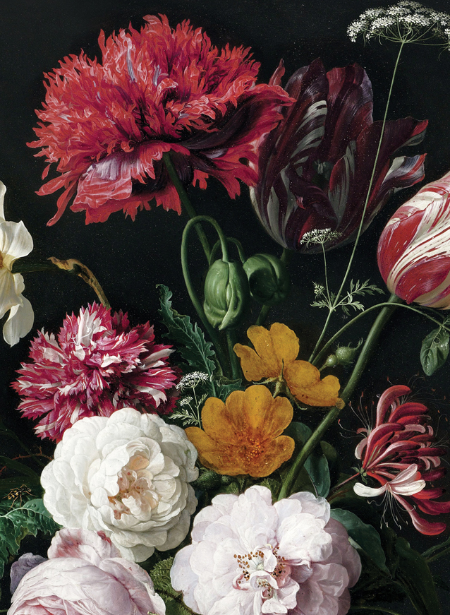 Wandbild Golden Age Flowers 3 - Multicolor - 2.922m