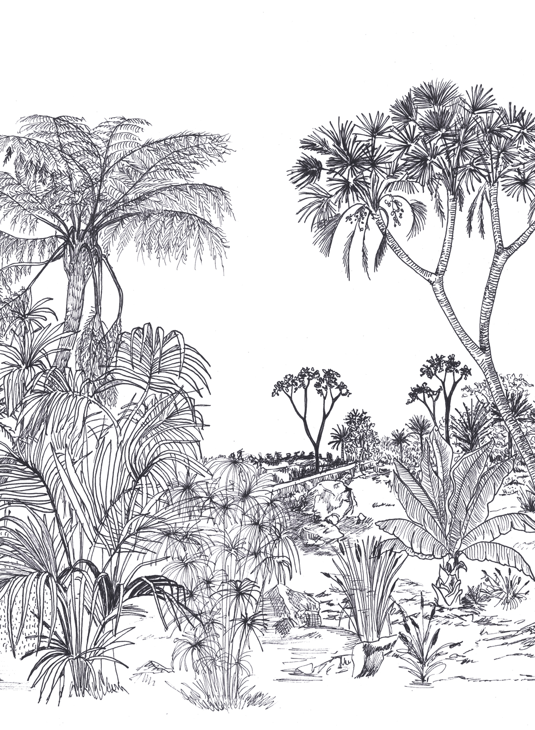 Wandbild Savane - Slate