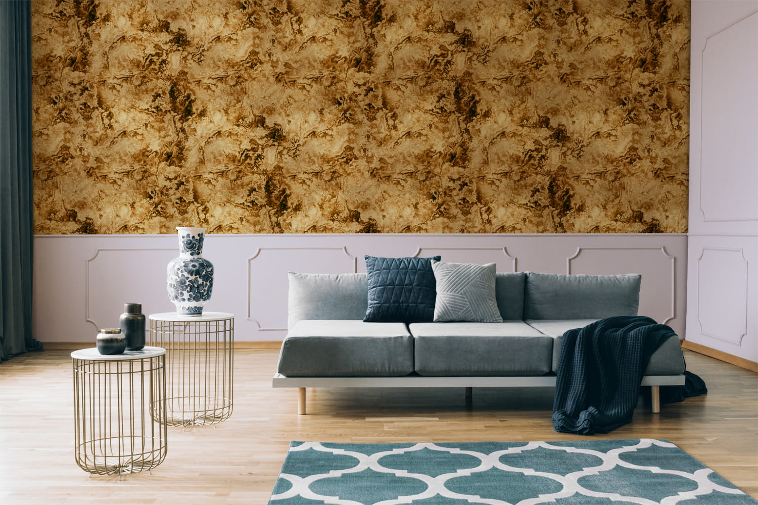 Wandbild Star Colission Metallics - Extra Gold