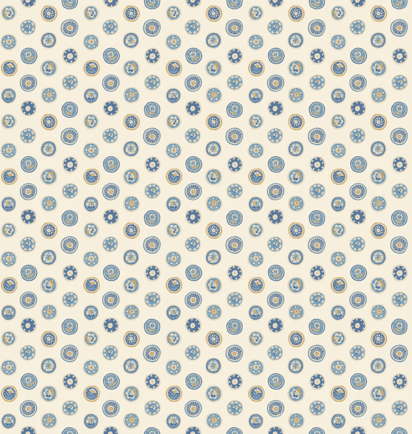 Papier peint Court Buttons - Blue
