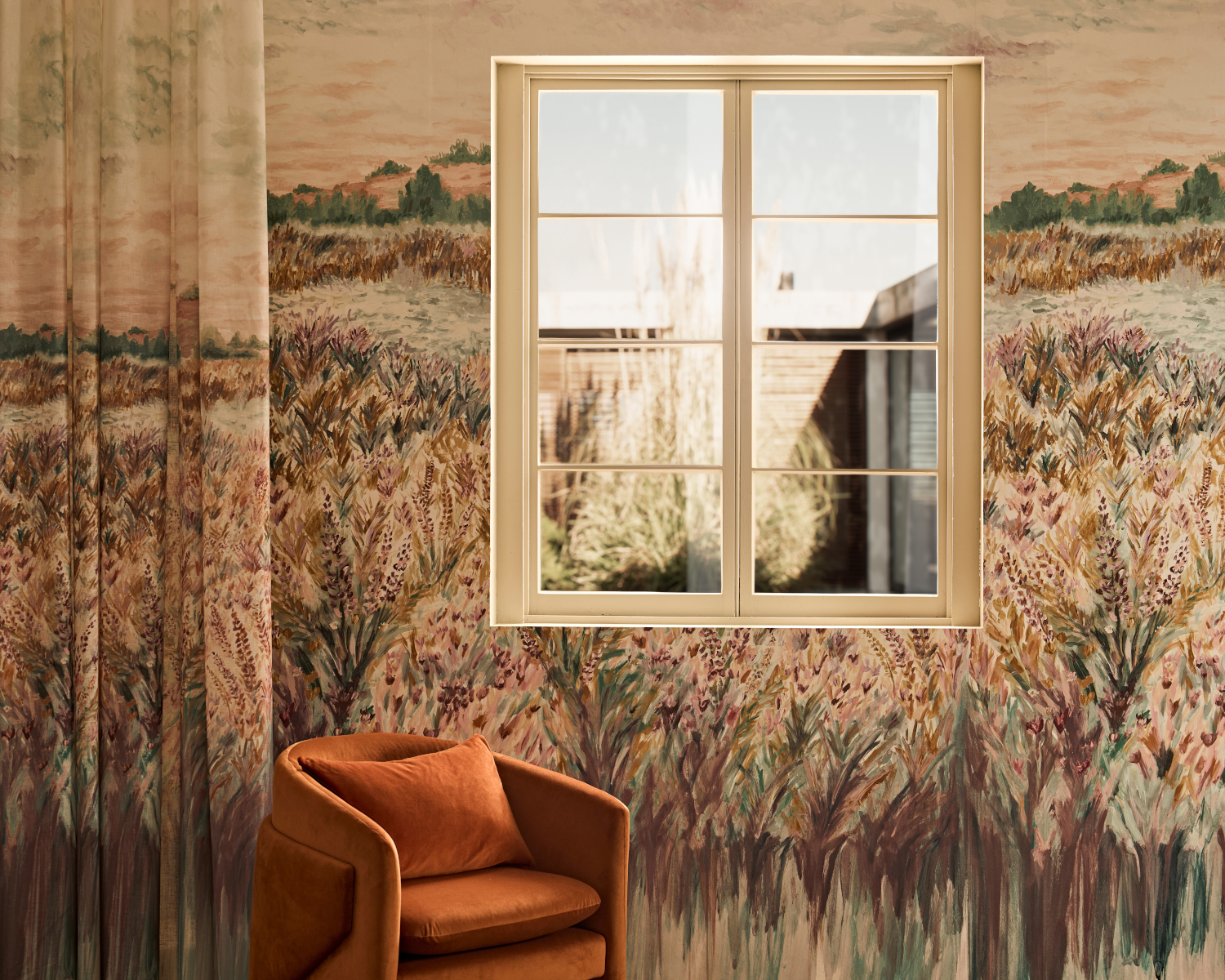Carta da parati panoramica Wildbloom - Mineral/ Blush