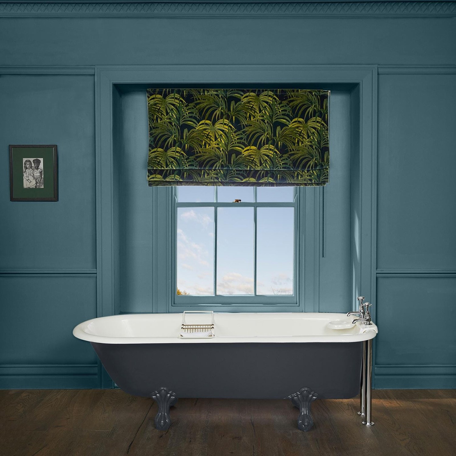 Stoff Palmeral - Velvet - Midnight and Green