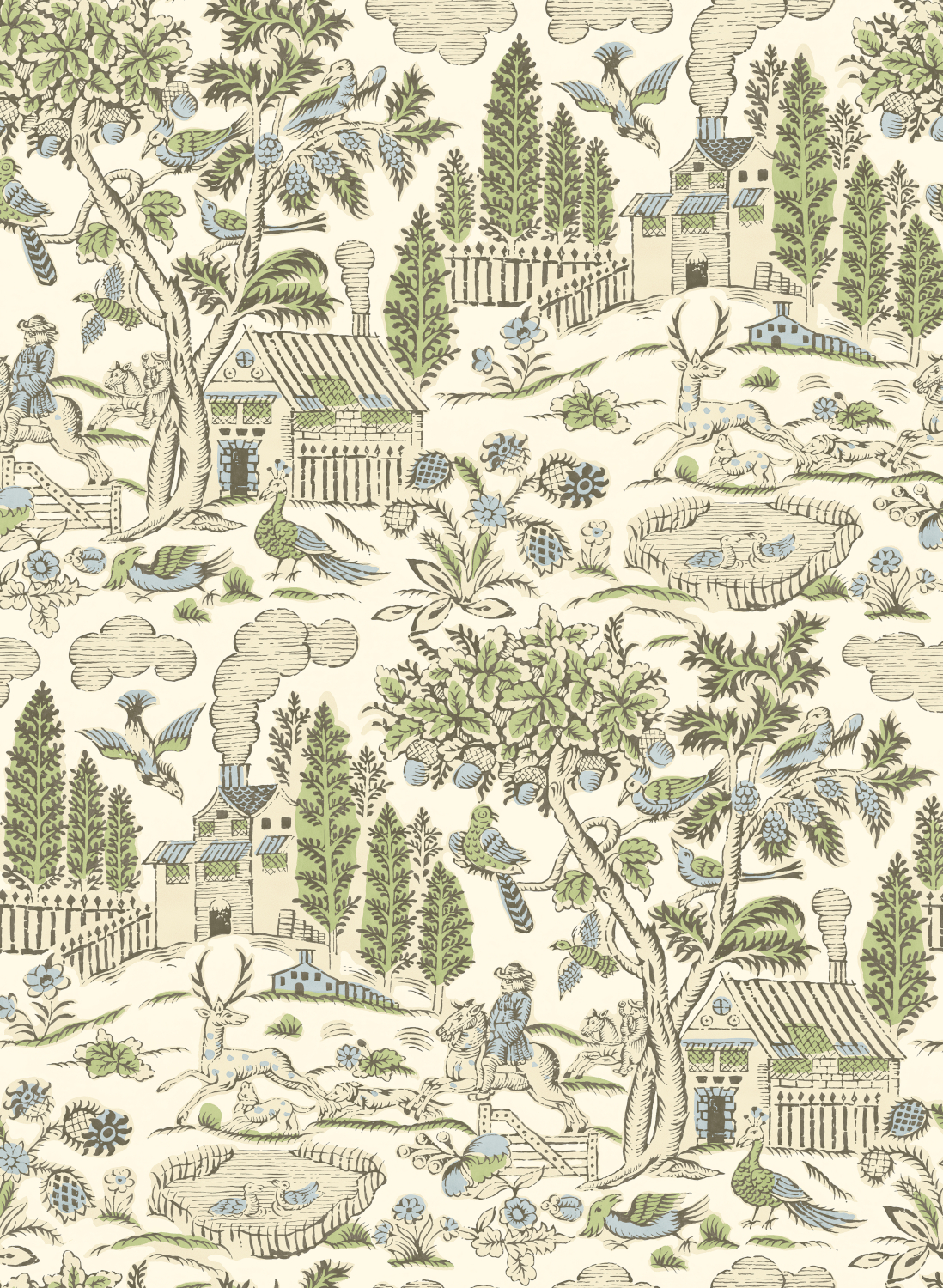 Tapete Home Park - Soft Green/ Blue