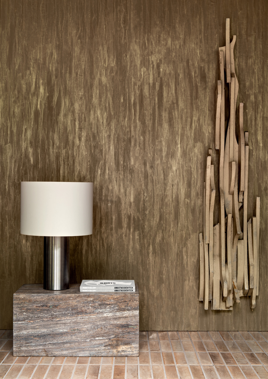 Tapete Gesso Onde - Ambre