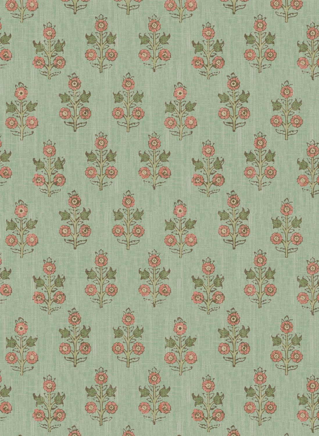 Tapete Poppy Sprig - Aqua/ Blush