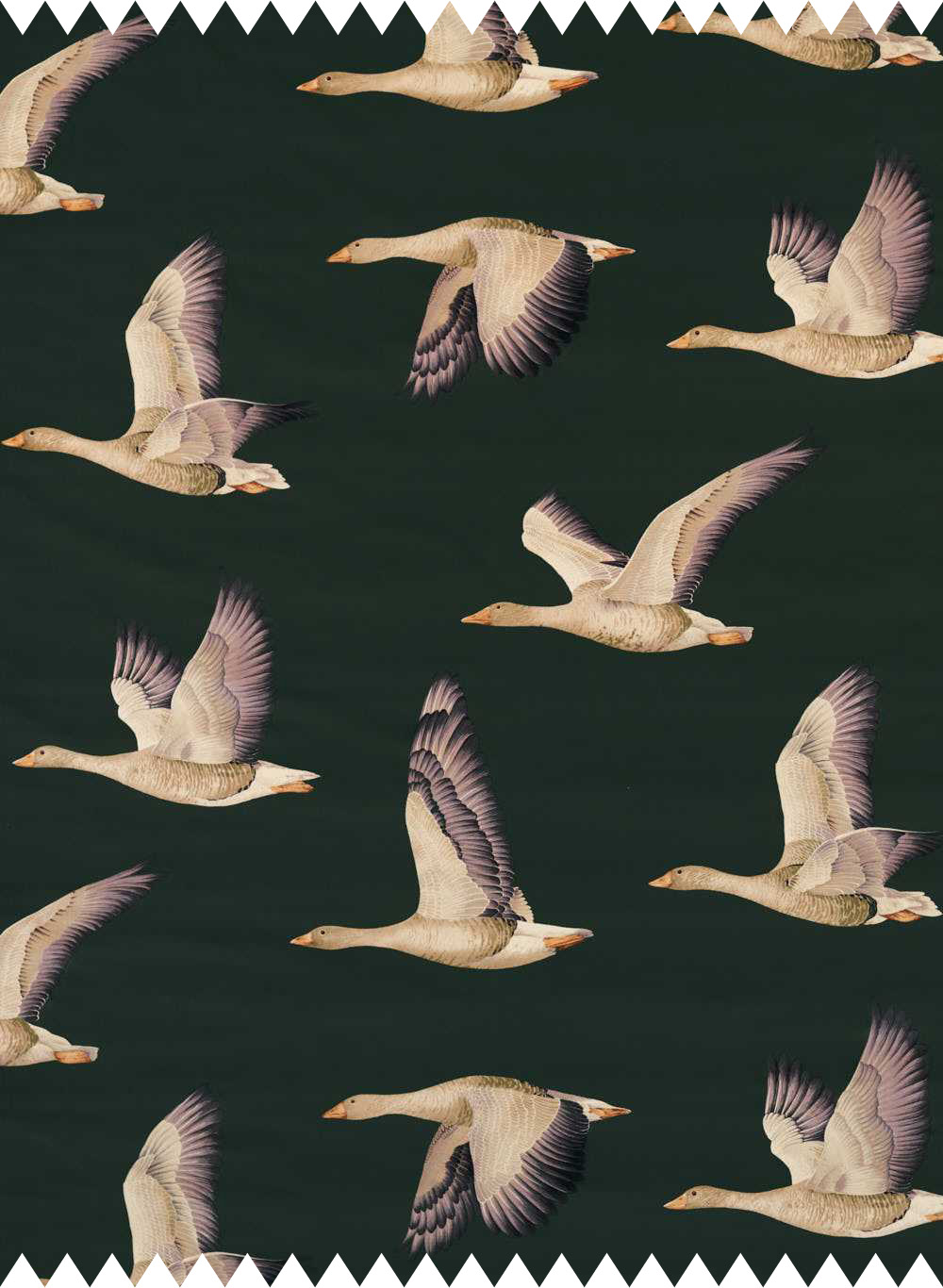Stoff Elysian Geese - Forest/ Fig