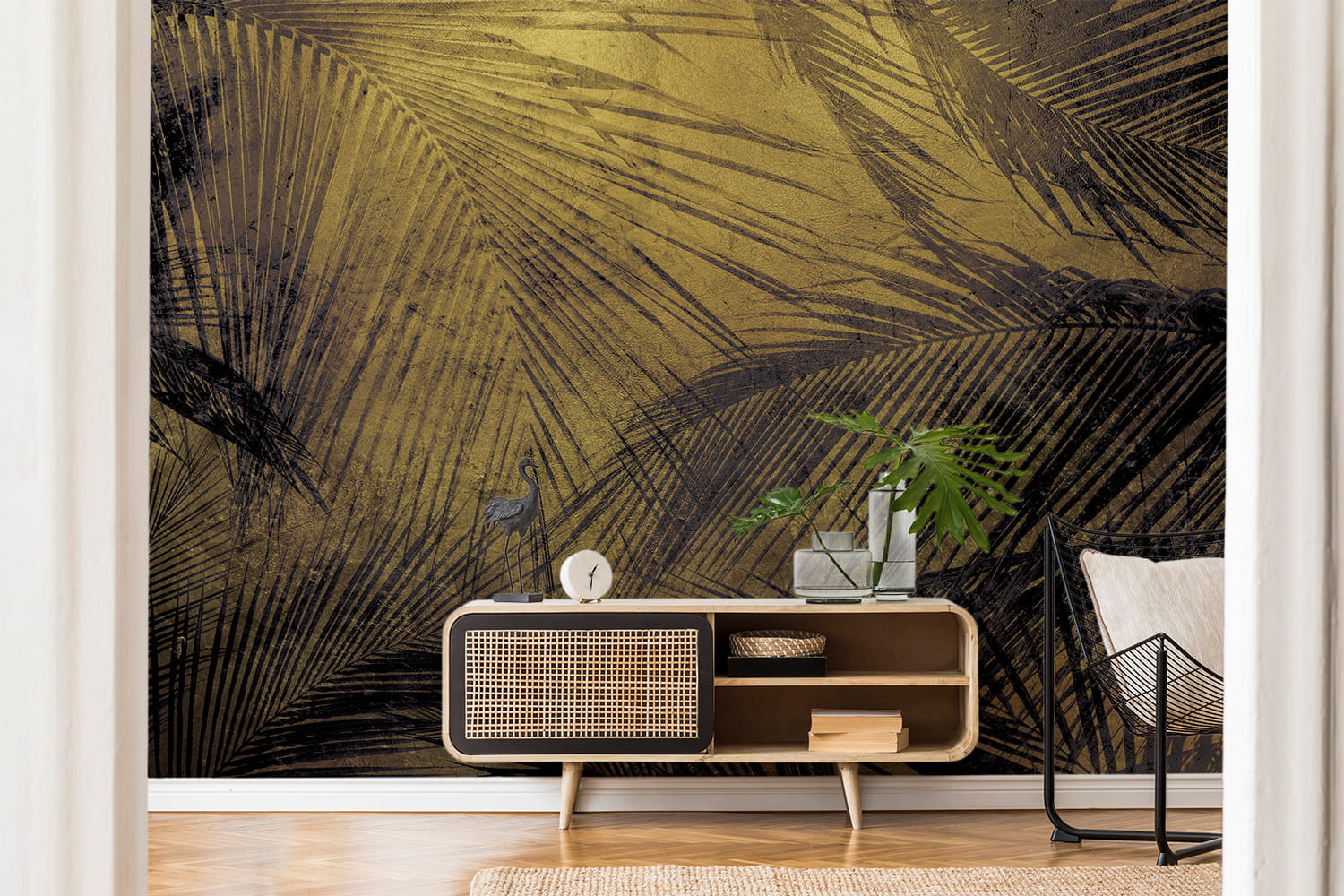 Wandbild Palms Metallics - Extra Gold
