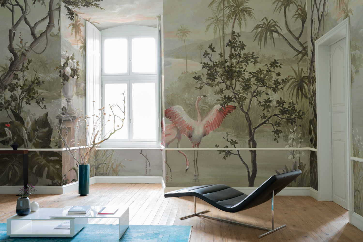 Mural Paisaje Con Flamencos - 8000015N