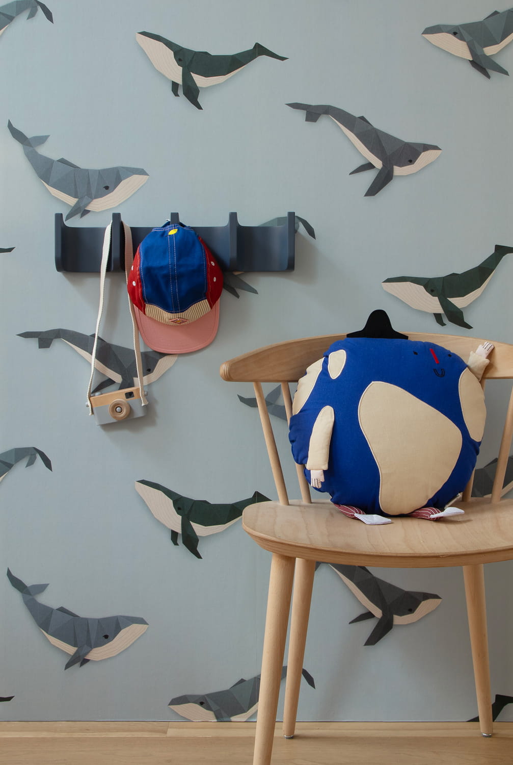 Tapete Whale / Walvis - Light Blue / Lichtblauw