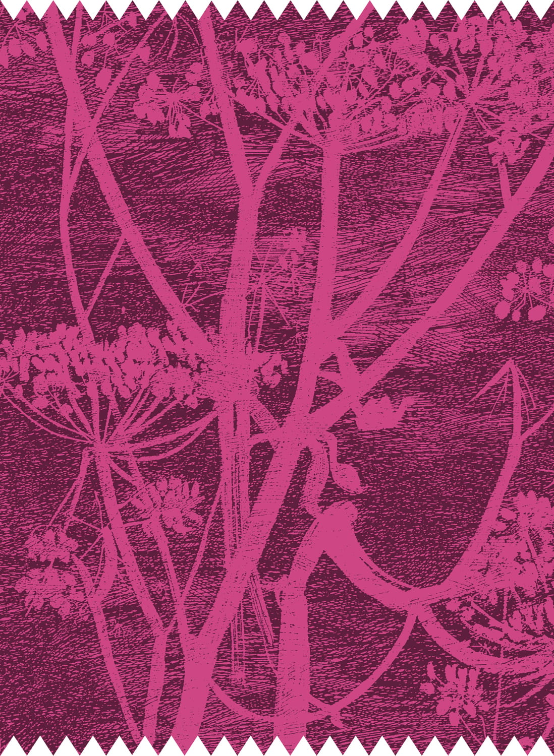 Stoff Cow Parsley Velvet - Magenta & Plum