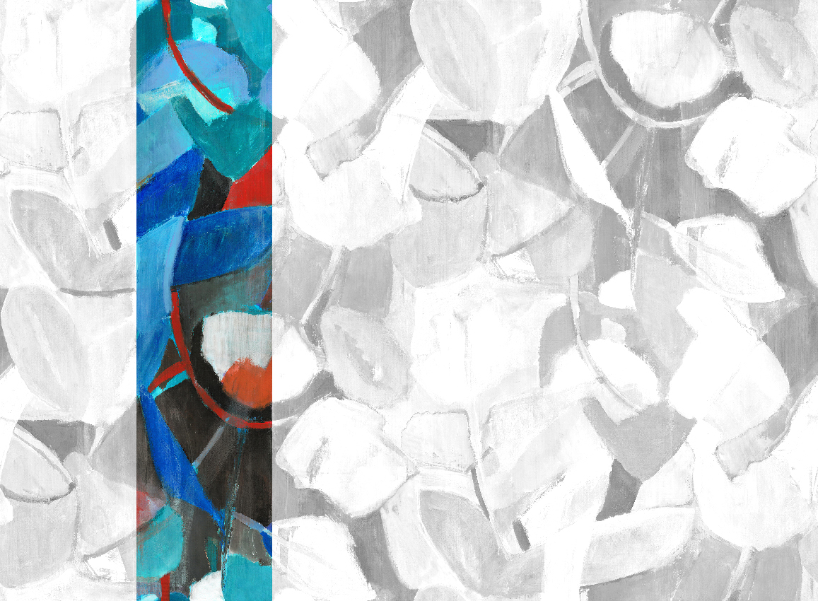 Wandbild Siwa - Blue Red Panel 2
