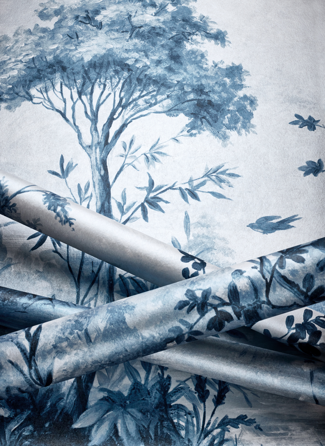 Wandbild Cumbria - Blue and White on Pearl
