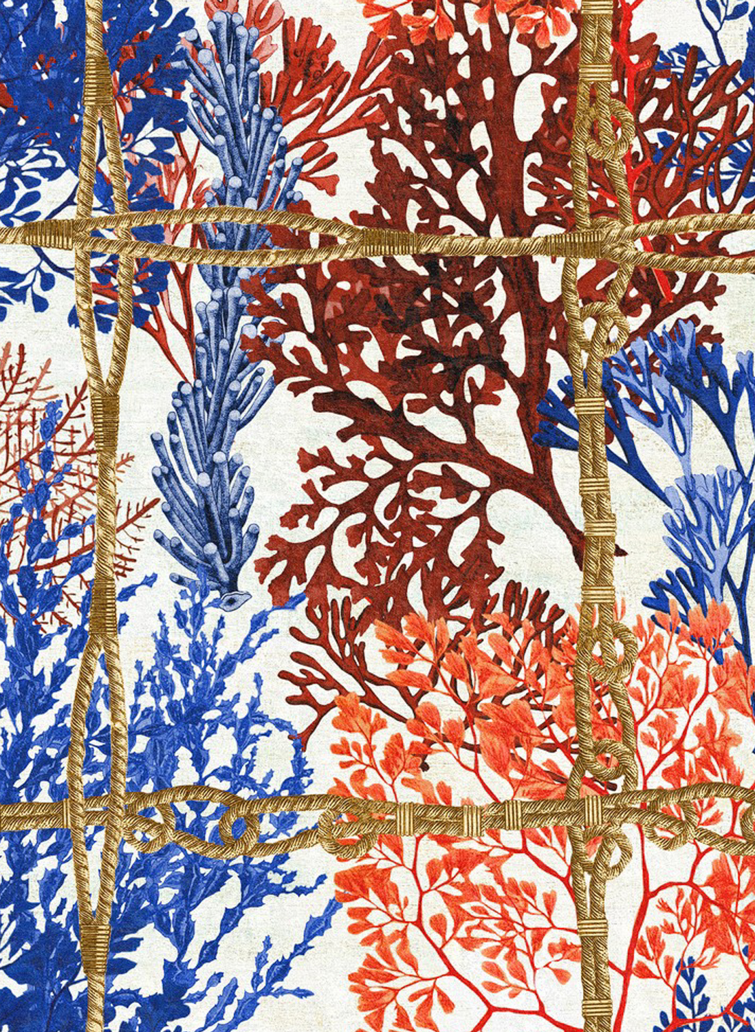 Tapete Corrallia - Indigo/ Red/ White/ Yellow