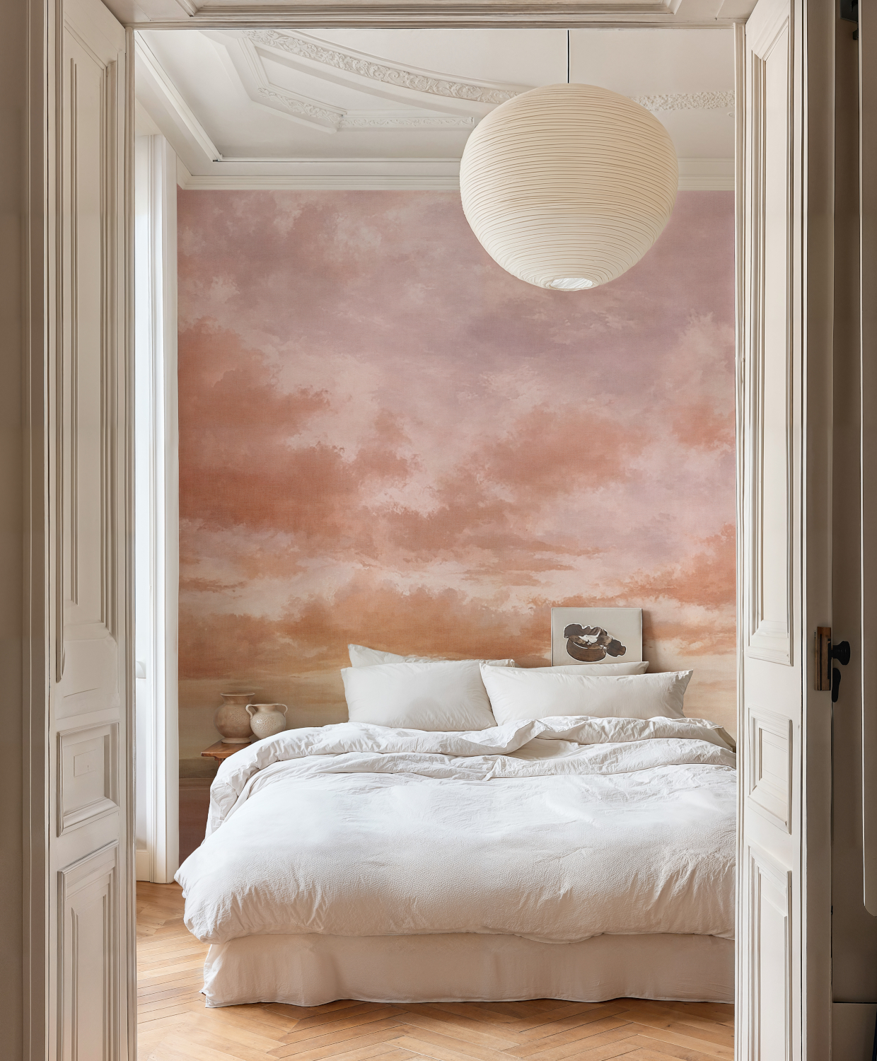 Wandbild Cumulus Clouds - Peach