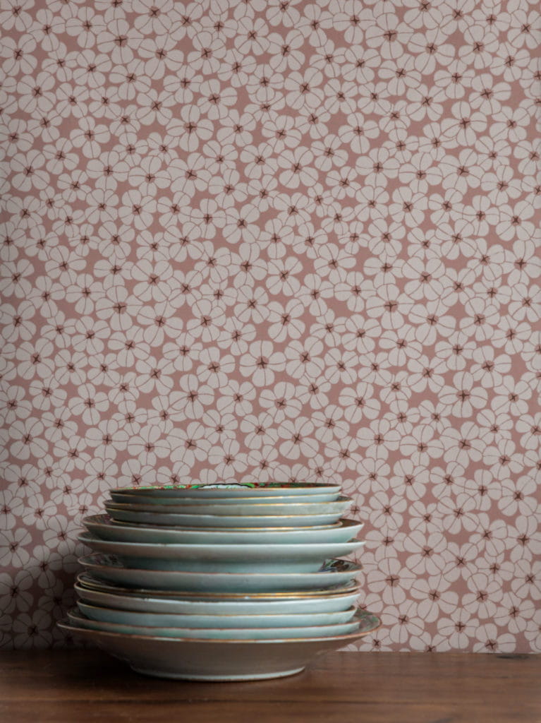 Tapete Flower Shower - Dusty Pink