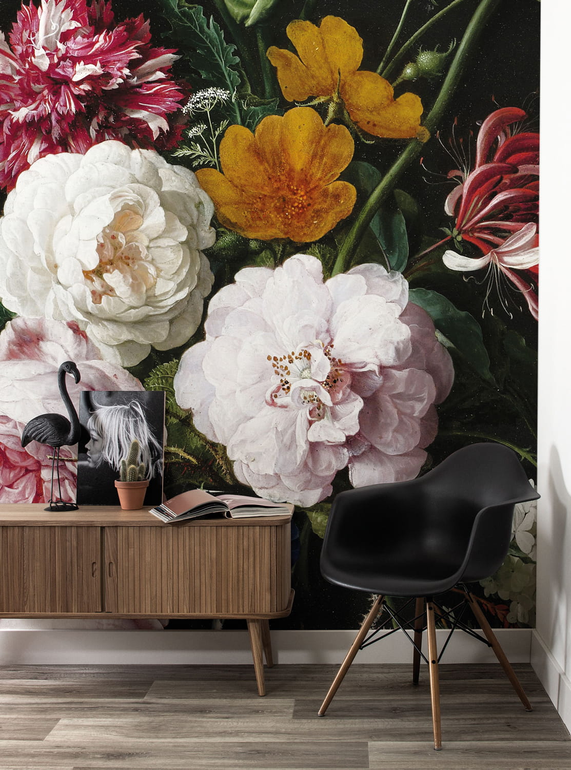 Wandbild Golden Age Flowers 1 - Multicolor - 3.896m
