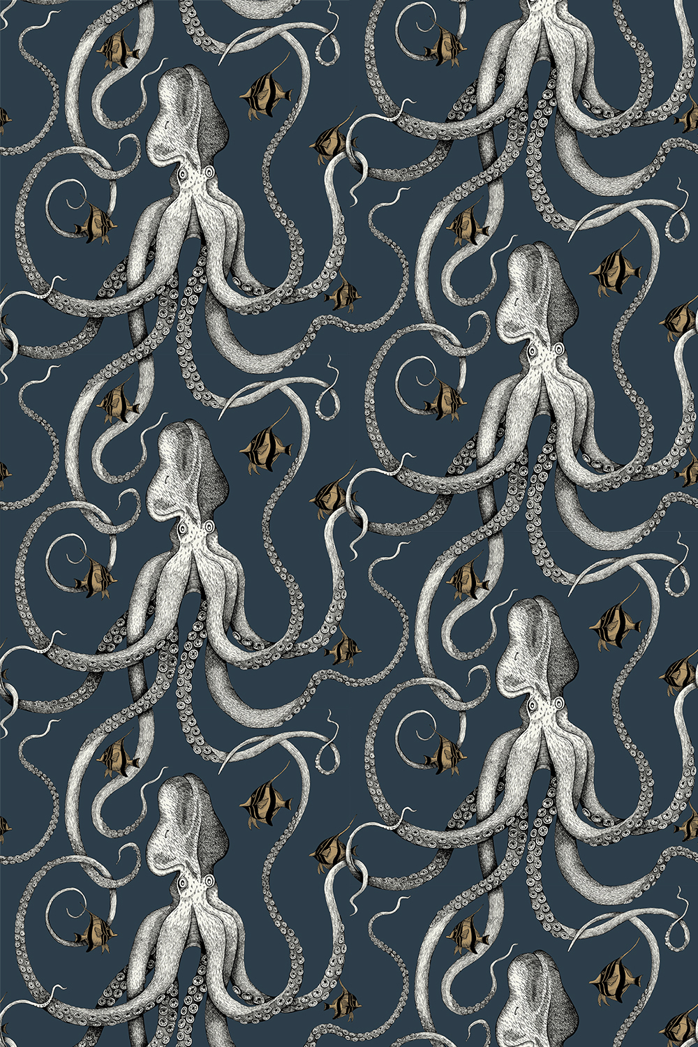 Tapete Octopoda Grand - Deep Sea Blue