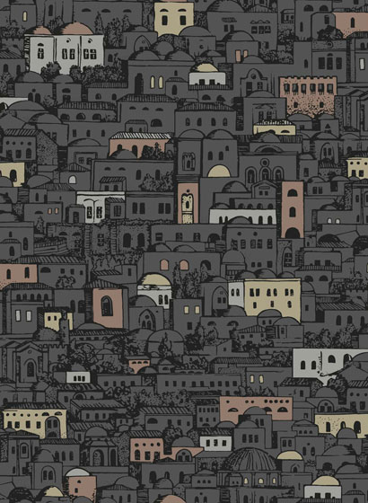 Tapete Mediterranea - Charcoal/ Metallic