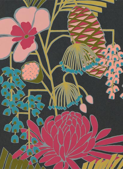 Tapete Salon - Ebony/ Azalea/ Fern