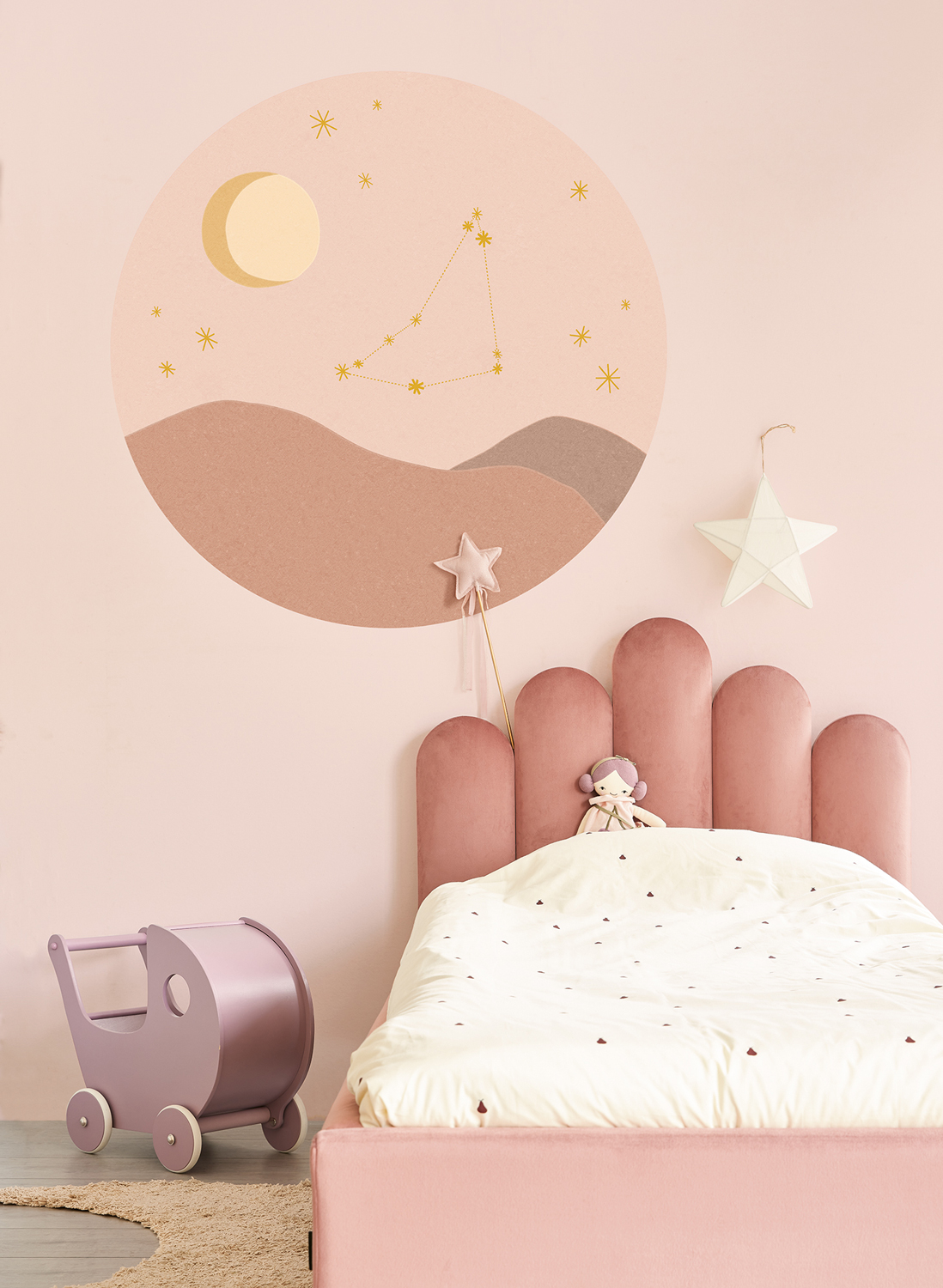 Wandbild Star Sign Circles Rose