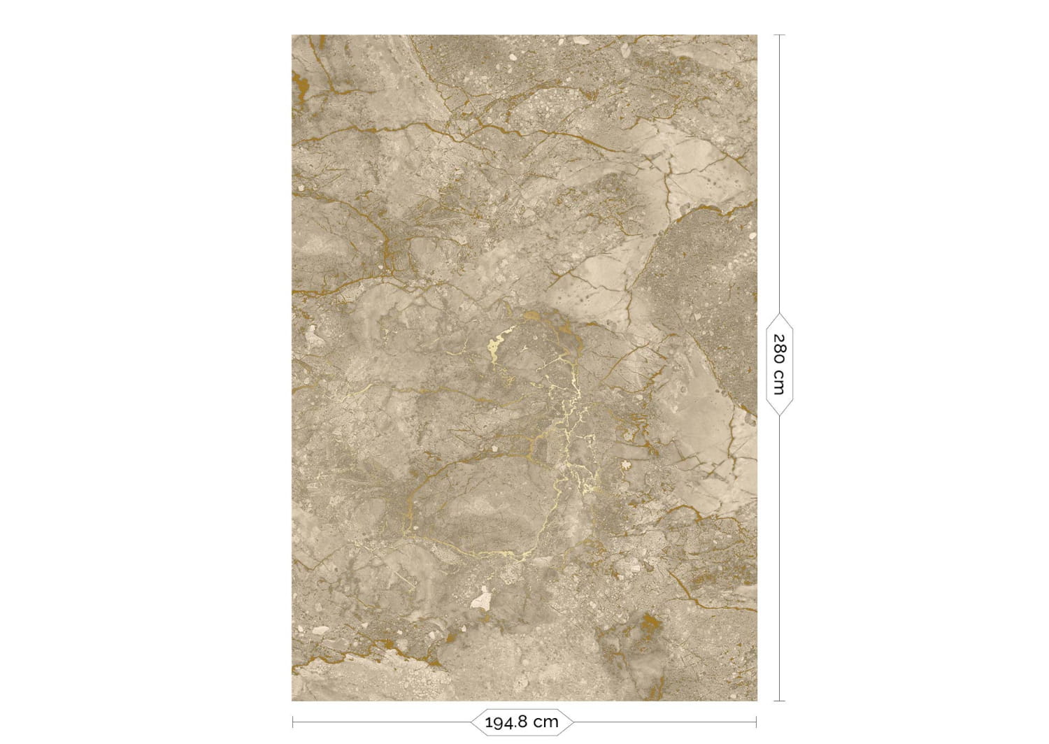 Wandbild Marble Beige Uyterlinde - 195 cm