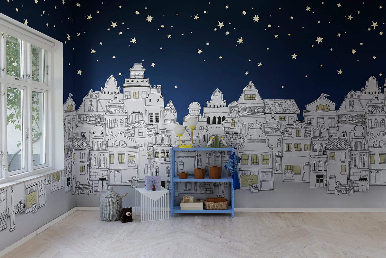 Wandbild Star Town - Night