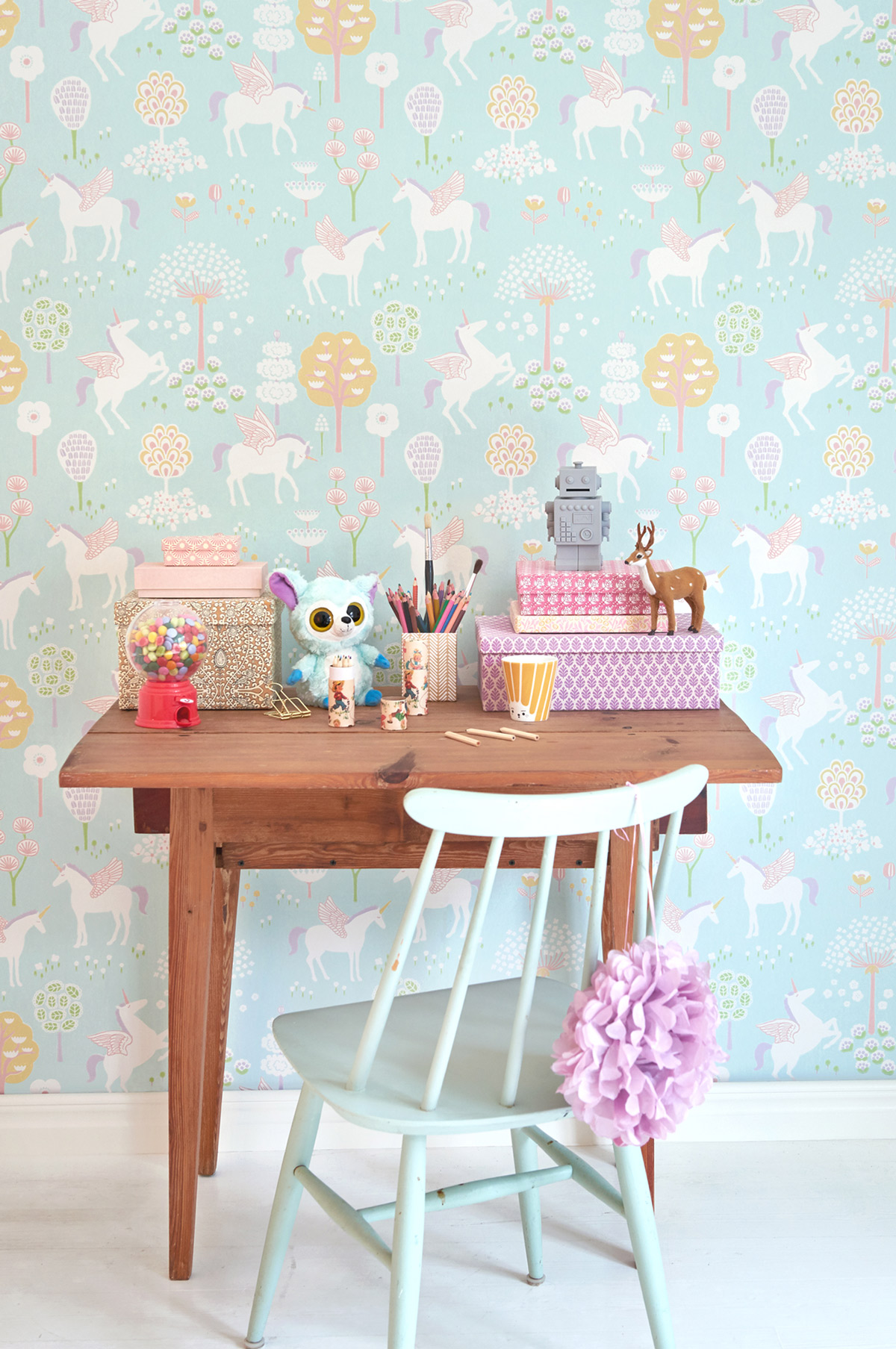 Tapete True Unicorns - Turquoise/ Lilac/ Pink/ Green/ Yellow/ White