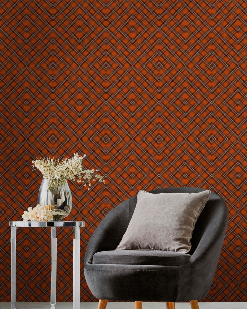 Tapete Unusual Tartan - Brown/ Black