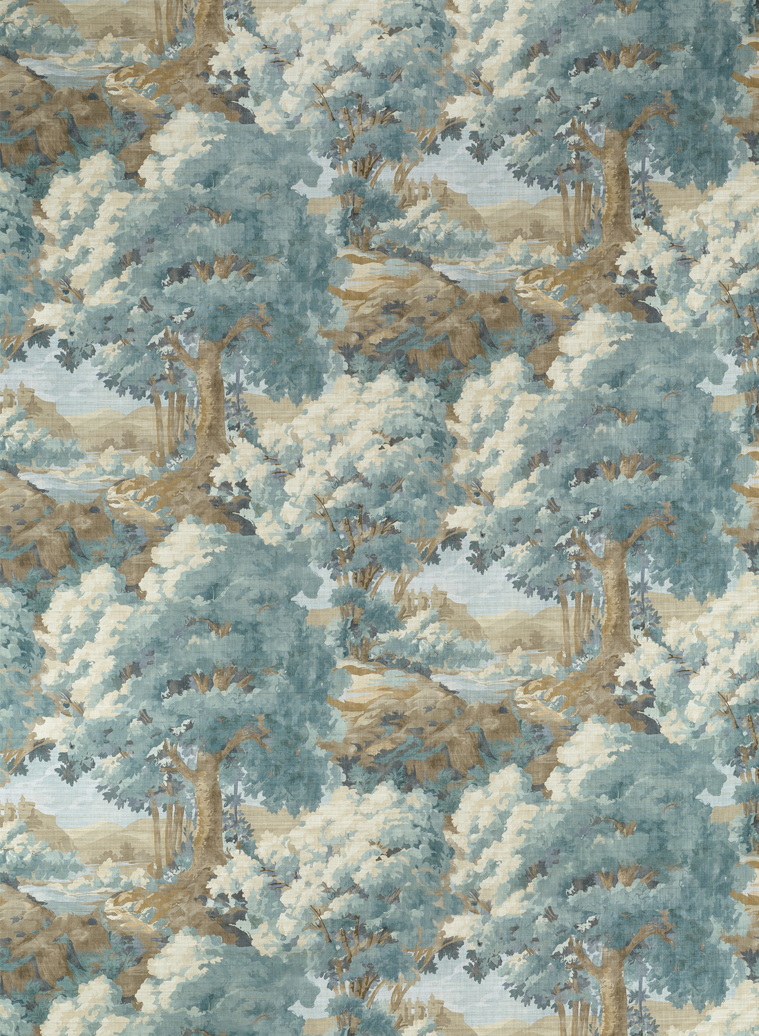 Tapete Woodland Clearing - Spa Blue