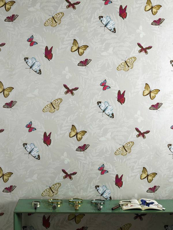 Papier peint Farfalla - Champagner/ Bunt