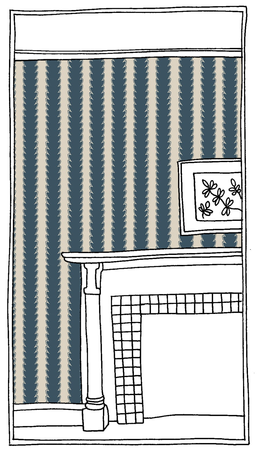 Tapete Scallop Stripe - Beakster Blue/ Edge Sand