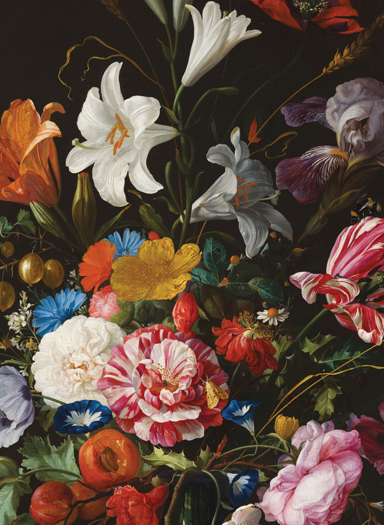 Wandbild Golden Age Flowers 4 - Multicolor - 2.922m